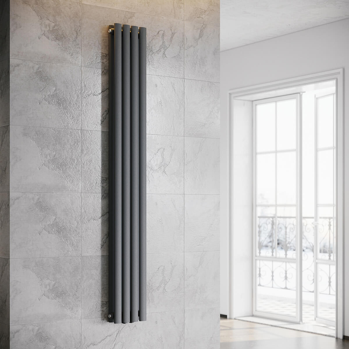 SONNI Röhrenheizkörper Mittelanschluss Wandheizkörper 1800*236mm Anthrazit Einlagig/Doppellagig ohne/mit Multiblock - Sonni Sanitär GmbH
