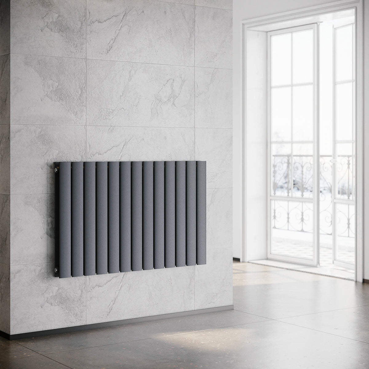 SONNI Flach Heizkörper Paneelheizkörper Wandheizung 630*1001mm Anthrazit Ohne/mit Multiblock - Sonni Sanitär GmbH