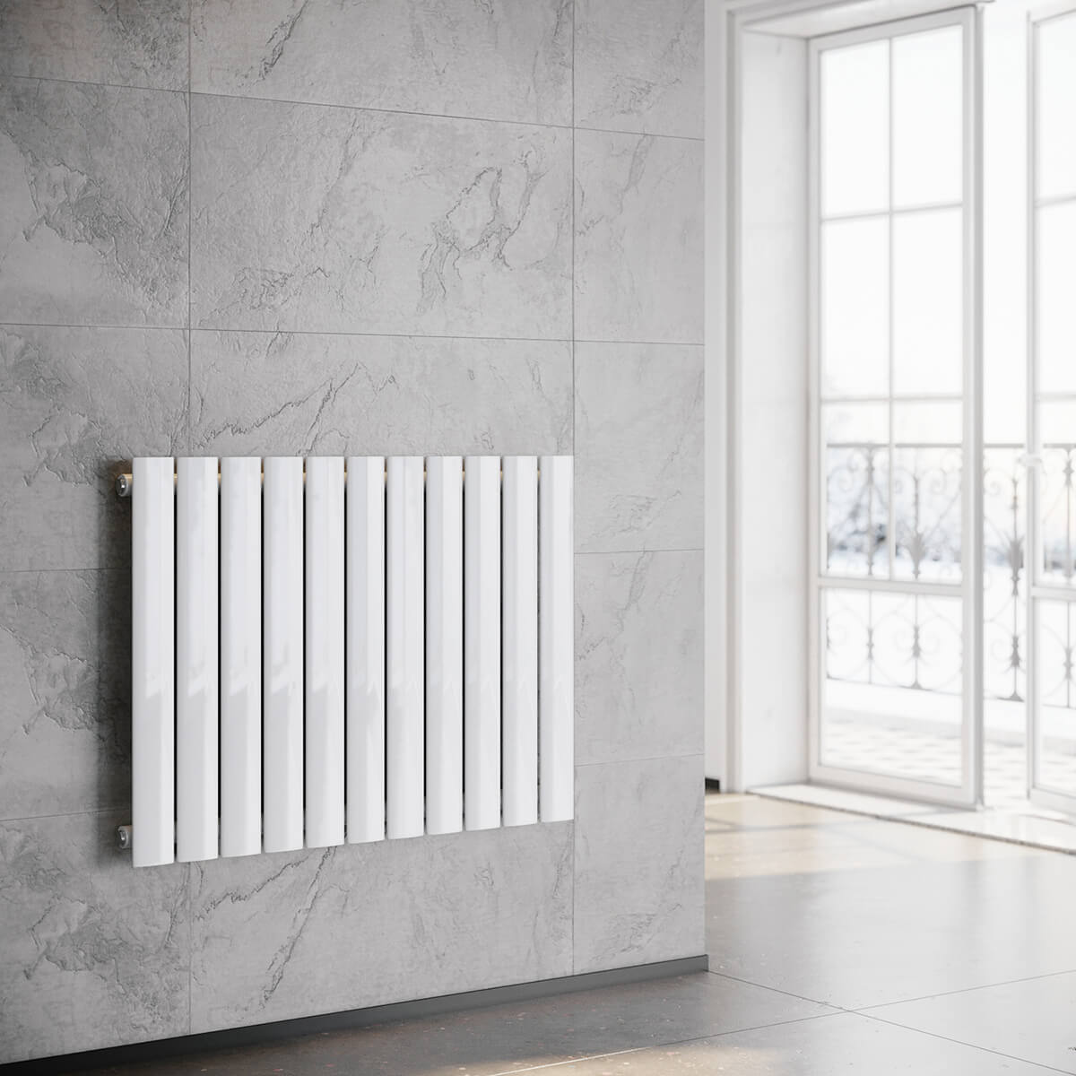 SONNI Flach Heizkörper Paneelheizkörper Wandheizung Mittelanschluss 630*847mm Weiß ohne/mit Mutiblock - Sonni Sanitär GmbH