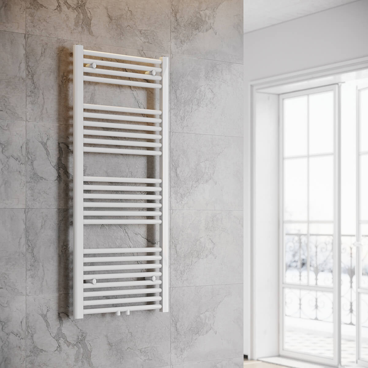 SONNI Badheizkörper Heizkörper Handtuchtrockner Handtuchwärmer Mittelanschluss 1200*500mm Weiß ohne/mit Multiblock - Sonni Sanitär GmbH