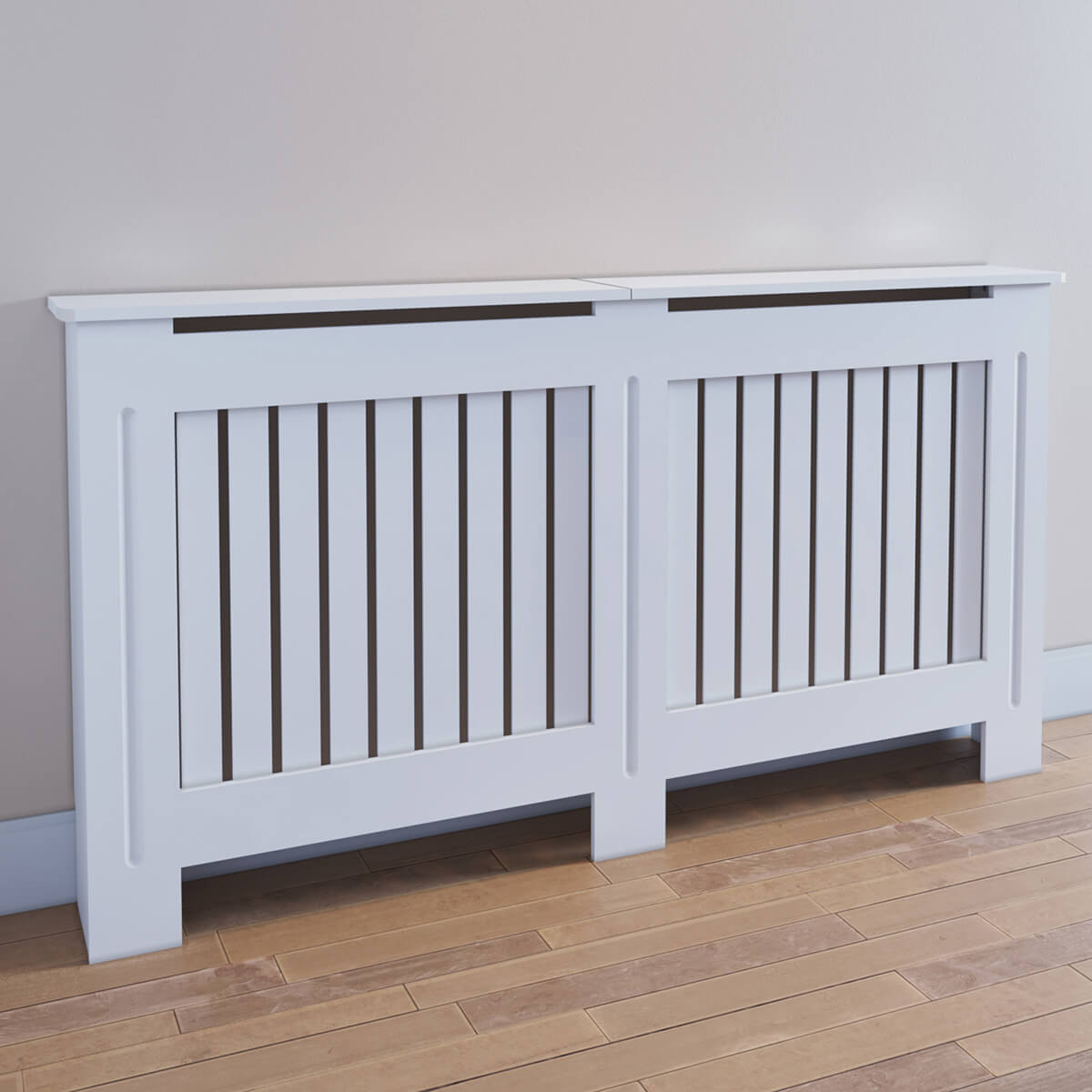SONNI Heizkörperverkleidung Weiß Abdeckung Heizungsverkleidung Heizkörper MDF 152cm*19cm*81cm