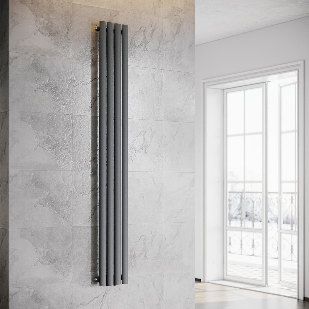 SONNI Röhrenheizkörper Mittelanschluss Wandheizkörper 1800*236mm Anthrazit Einlagig/Doppellagig ohne/mit Multiblock - Sonni Sanitär GmbH