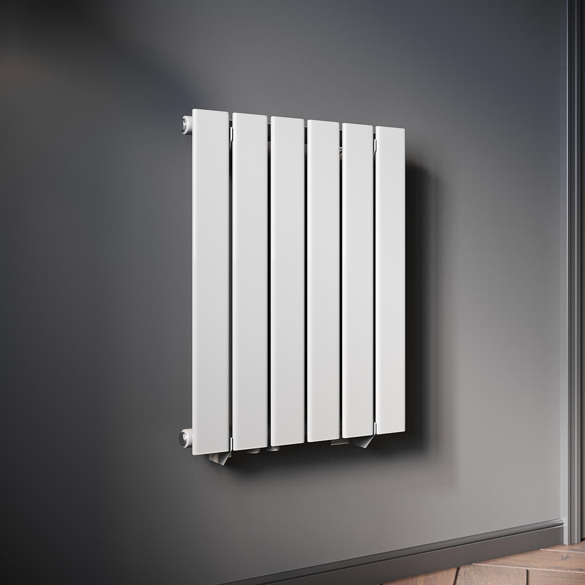 SONNI Design Heizkörper flach und klein für Badezimmer, vertikaler Badheizkörper flach Paneelheizkörper für Bad Flachheizkörper 600*465mm Weiß ohne/mit Mittelanschluss