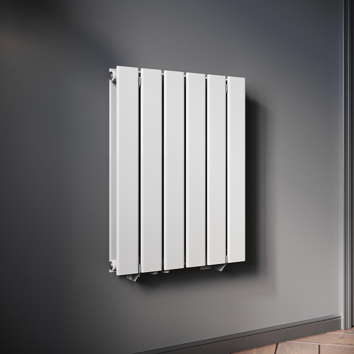 SONNI Design Heizkörper flach und klein für Badezimmer, vertikaler Badheizkörper flach Paneelheizkörper für Bad Flachheizkörper 600*465mm Weiß ohne/mit Mittelanschluss
