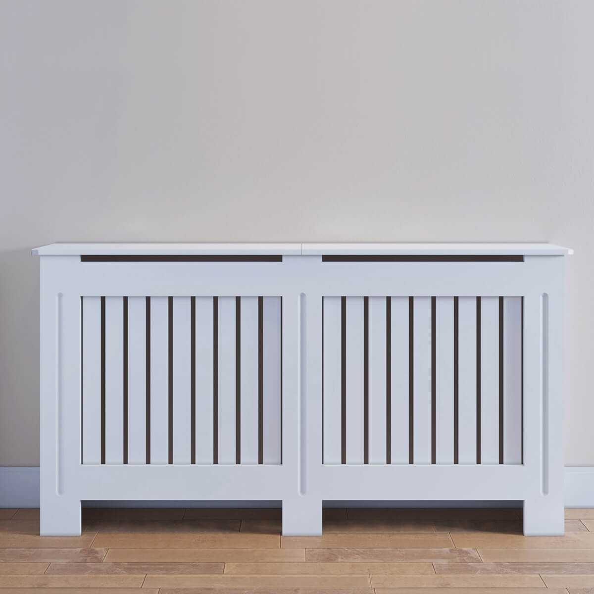 SONNI Heizkörperverkleidung Weiß Abdeckung Heizungsverkleidung Heizkörper MDF 152cm*19cm*81cm