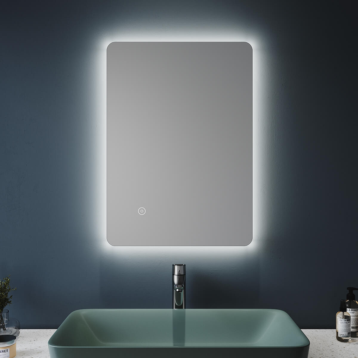 SONNI Badezimmer LED Spiegel Badspiegel mit Beleuchtung Touchschalter 100x60cm GTBM0816