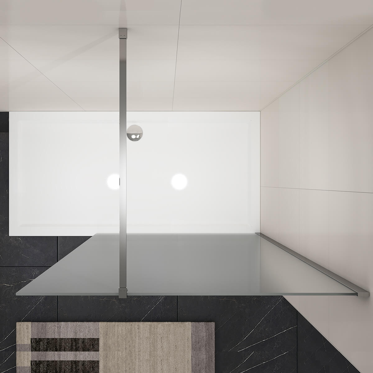 SONNI Begehbare Dusche Duschabtrennung Duschwand 10mm Schwarz Duschabtrennung Duschkabine Nano ESG 80-140cm