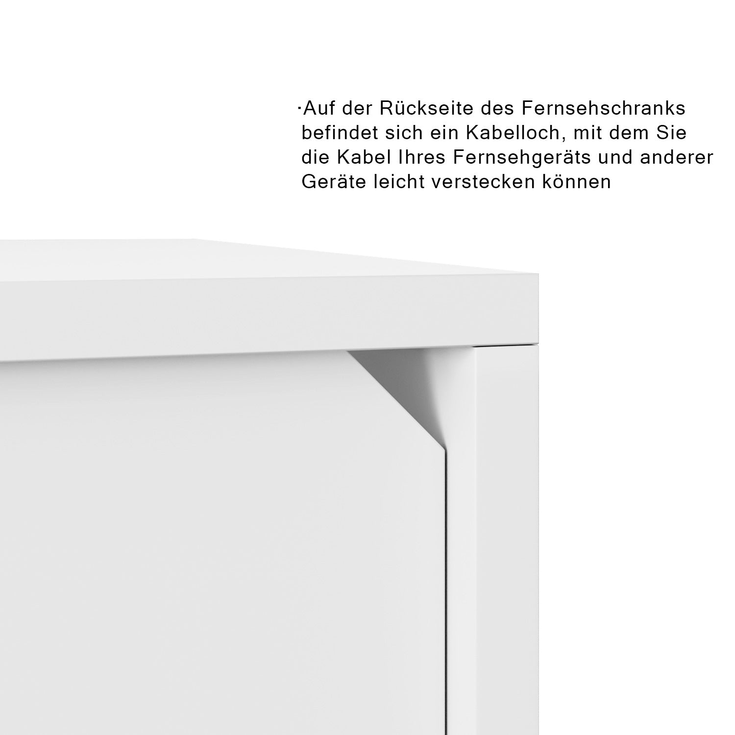 SONNI TV Board Lowboard Unterschrank mit LED Beleuchtung Weiß Hochglanz TV Schrank (B120x T40 x H45cm)