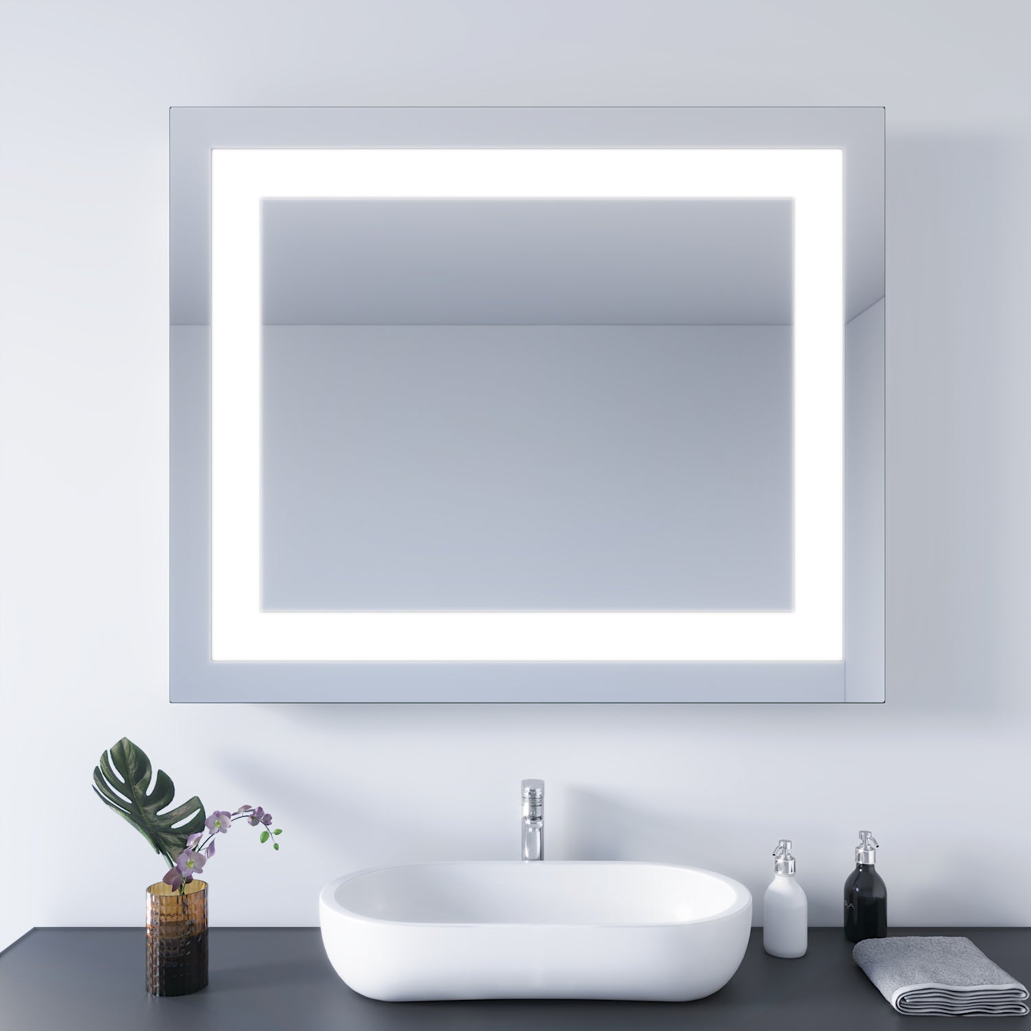 SONNI Badezimmer LED Spiegel Badspiegel mit Beleuchtung Wandschalter 6