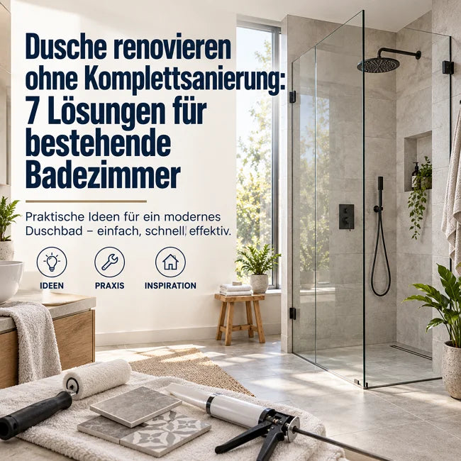 Dusche renovieren ohne Komplettsanierung: Moderne Walk-in-Dusche mit Glasabtrennung nach Teilsanierung