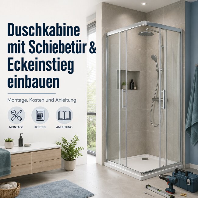 Eckeinstieg Duschkabine mit Schiebetür – Montageanleitung für das Badezimmer