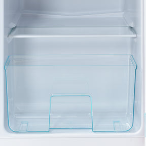 SONNI Retro Kühlschrank Kühl Gefrier Kombination mit 2 Türen, 92 Liter Gesamtvolumen 28 Liter Gefriervolumen LED Licht Glasregale Türregale 105.5 x 41 cm