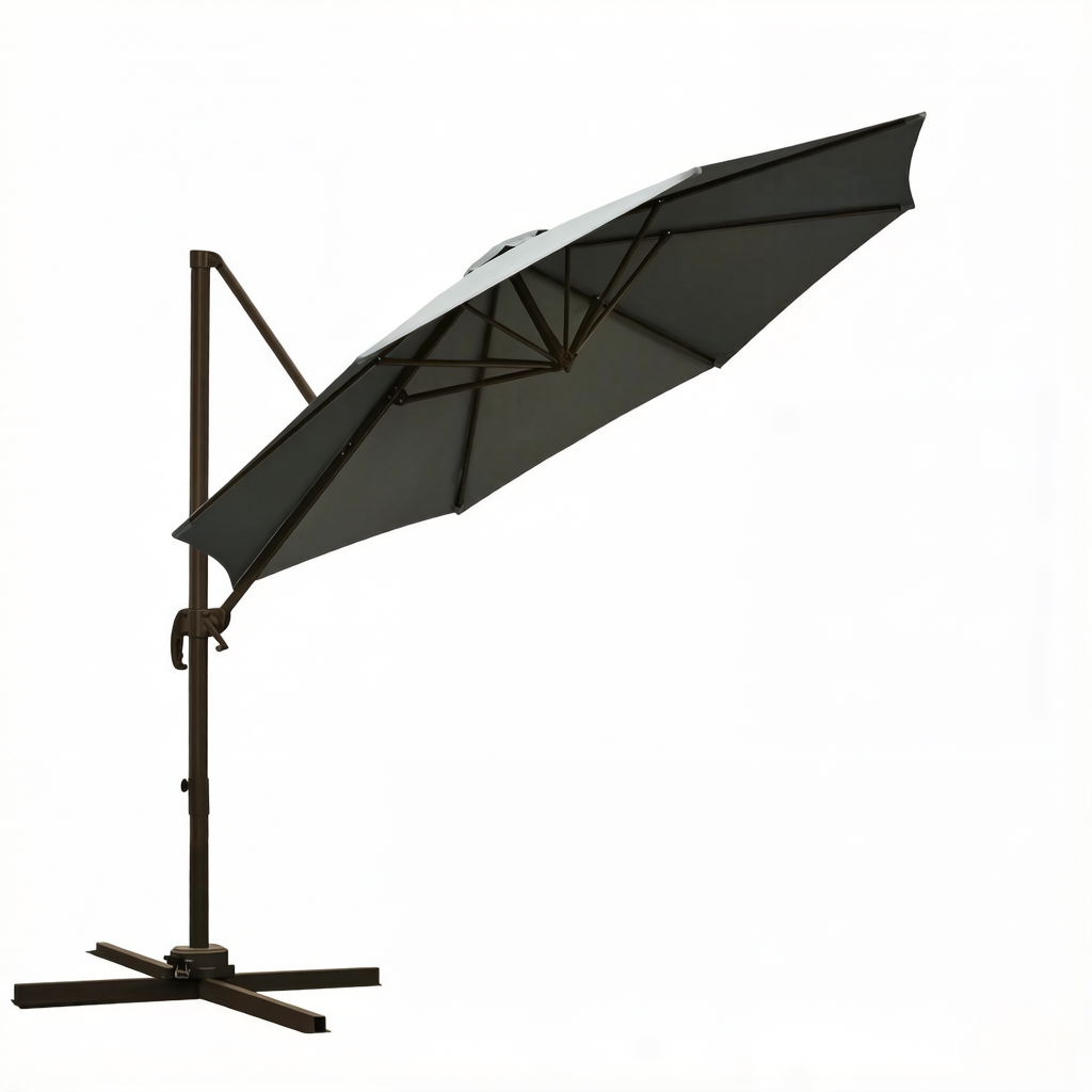 SONNI Cantilever Sonnenschirm 360° drehbar mit Neigefunktion, großer achteckiger Garten- & Poolschirm, Aluminium & Polyester,  2,95 x 2,5 m, Dunkelgrau
