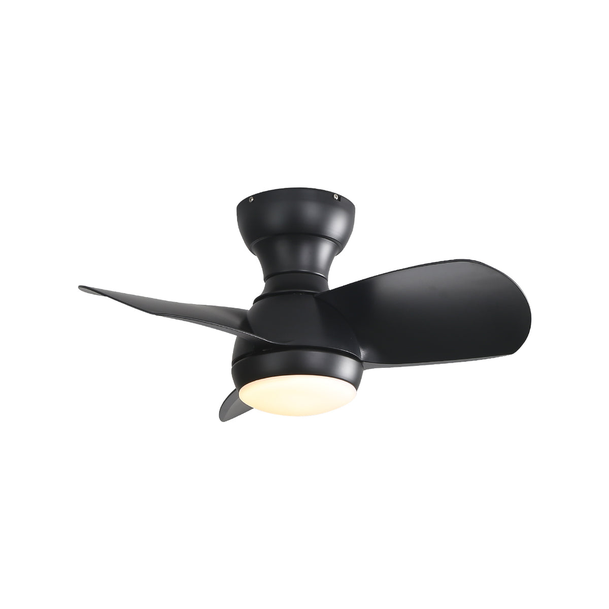 SONNI Deckenventilator 58 cm mit LED Beleuchtung und Fernbedienung, 3 Lichtfarben dimmbar 18 W LED Licht 3 ABS Flügel DC Motor Schwarz