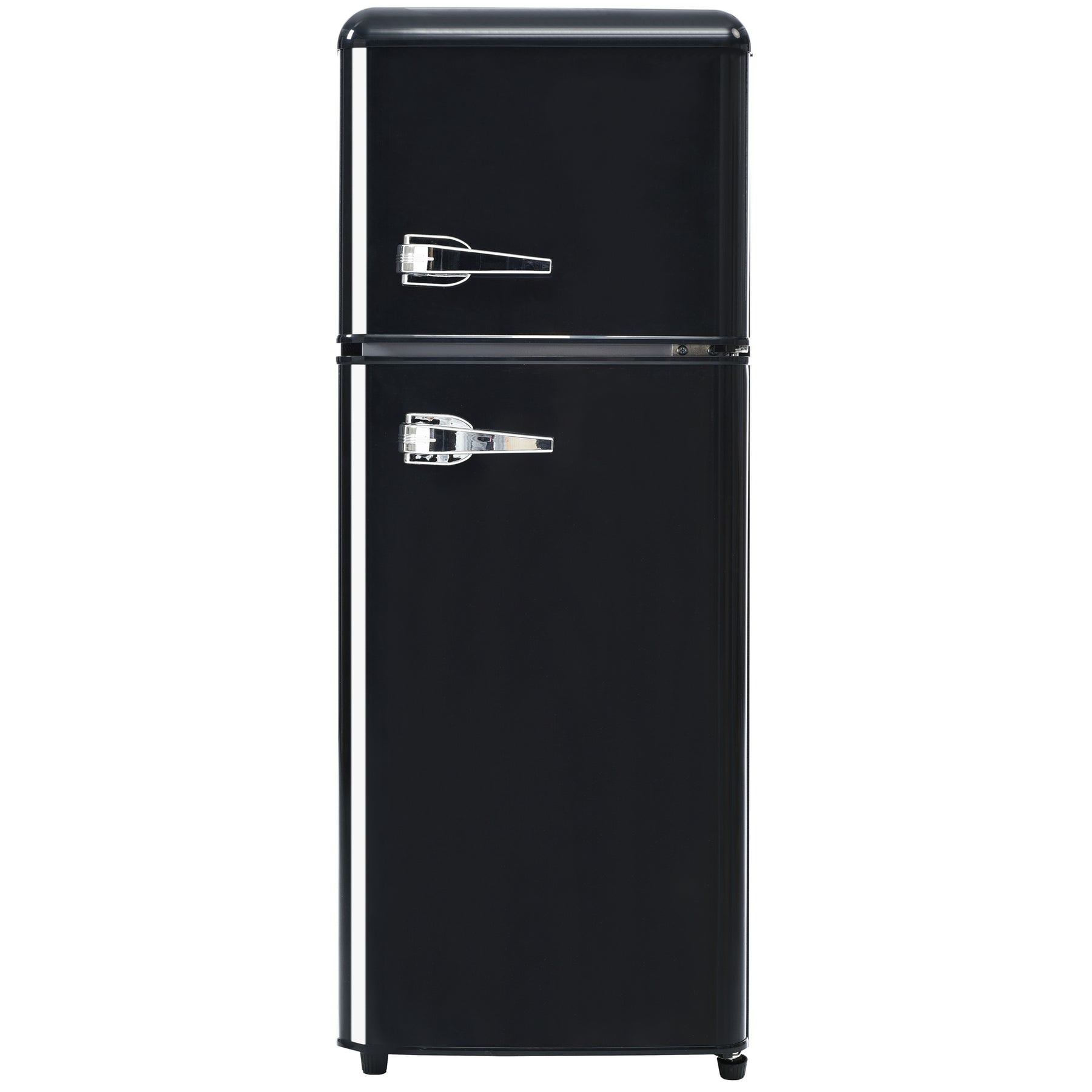 SONNI Retro Kühlschrank Kühl Gefrier Kombination mit 2 Türen, 92 Liter Gesamtvolumen 28 Liter Gefriervolumen LED Licht Glasregale Türregale 105.5 x 41 cm