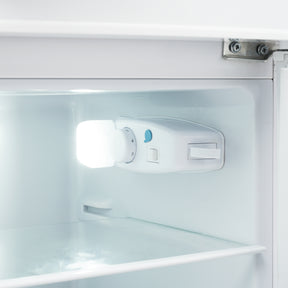 SONNI Retro Kühlschrank Kühl Gefrier Kombination mit 2 Türen, 92 Liter Gesamtvolumen 28 Liter Gefriervolumen LED Licht Glasregale Türregale 105.5 x 41 cm