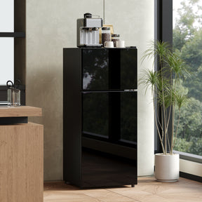 SONNI Minikühlschrank mit Gefrierfach, 92 L Kühlvolumen 28 L Gefrierfach Glastür LED Beleuchtung Temperaturregelung Glasablagen