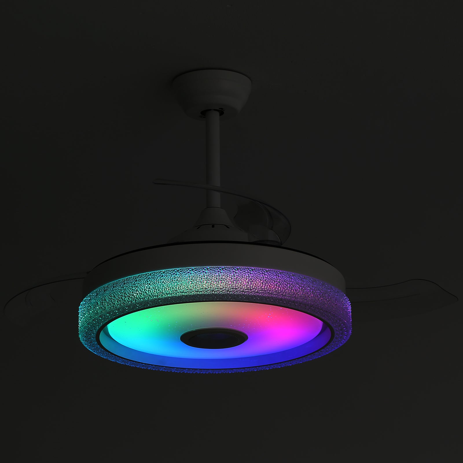 SONNI 42 Zoll Deckenventilator mit LED-Beleuchtung, 3 Farbtemperaturstufen + RGB, 3 ABS-Flügeln, DC-Motor