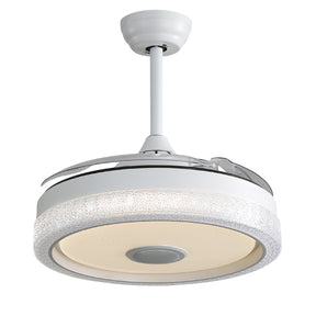 SONNI 42 Zoll Deckenventilator mit LED-Beleuchtung, 3 Farbtemperaturstufen + RGB, 3 ABS-Flügeln, DC-Motor