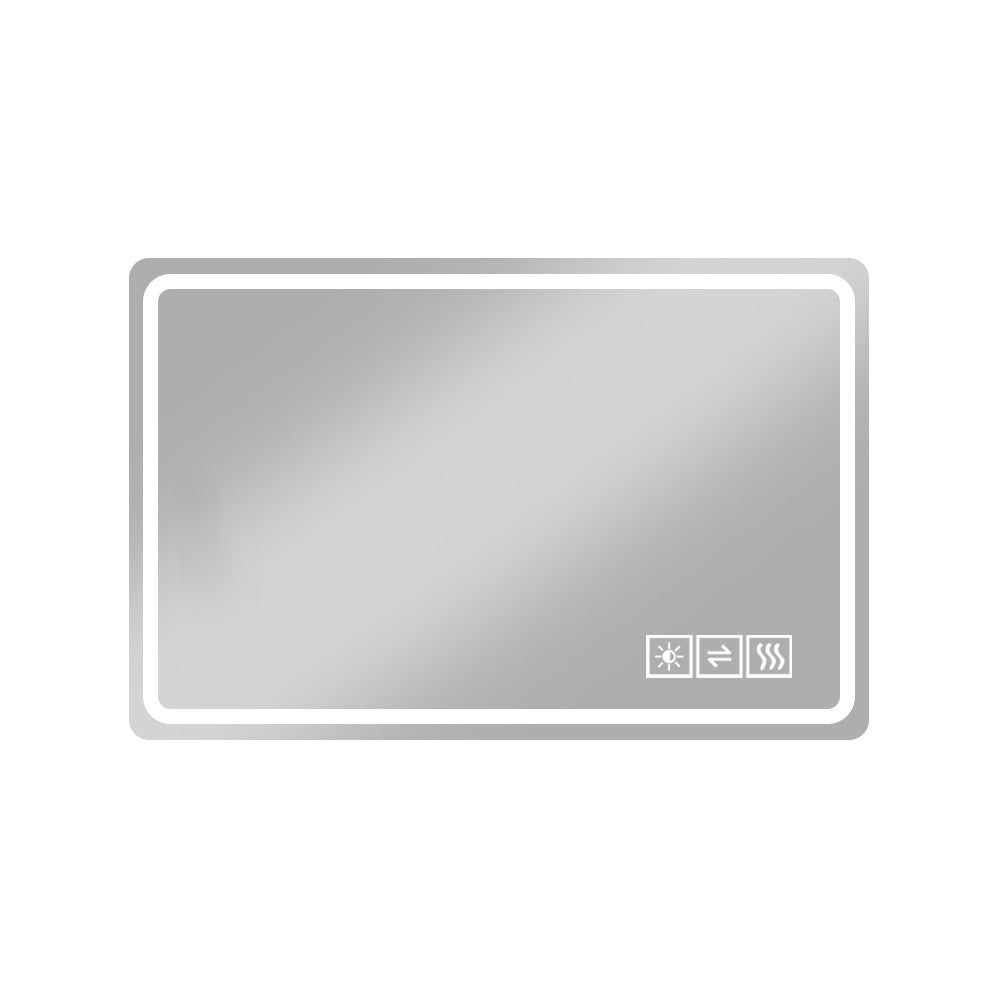 SONNI LED Badezimmerspiegel 60×120 cm, rahmenlos, Frontlicht matt, Anti-Beschlag, 3 Lichtfarben, dimmbar, Memory, horizontal & vertikal, IP44 wasserdicht