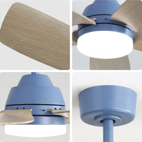 SONNI Deckenventilator 42 Zoll mit LED Beleuchtung und Fernbedienung, 22 W LED Licht 5 ABS Flügel