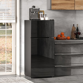 SONNI Minikühlschrank mit Gefrierfach, 92 L Kühlvolumen 28 L Gefrierfach Glastür LED Beleuchtung Temperaturregelung Glasablagen