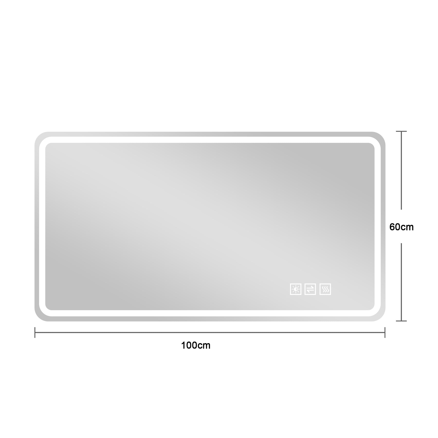 SONNI LED Badezimmerspiegel 60×120 cm, rahmenlos, Frontlicht matt, Anti-Beschlag, 3 Lichtfarben, dimmbar, Memory, horizontal & vertikal, IP44 wasserdicht