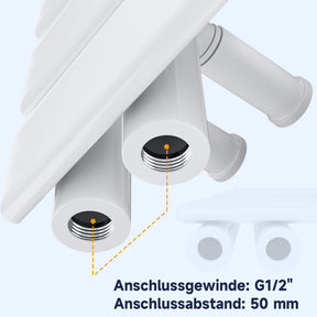 SONNI Badheizkörper Flach Handtuchtrockner Anthrazit /Weiß Handtuchwärmer Seitenanschluss Panel Handtuchheizkörper
