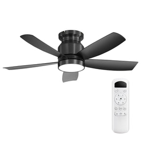 SONNI Deckenventilator 106 cm mit LED Beleuchtung und Fernbedienung, reversibler DC Motor 5 ABS Flügel 18 W LED Licht