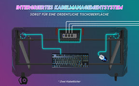 SONNI Gaming Schreibtisch mit LED 120cm Gaming Tisch RGB Gaming Schreibtisch Ergonomischer Tisch Gamer Tisch mit Getränkehalterung und Kopfhörerhaken Schwarz PC Tisch Klein