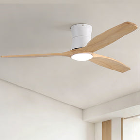 SONNI Deckenventilator mit Beleuchtung und Fernbedienung, 132 cm moderner Ventilator mit 3 Massivholzflügeln, leisem DC-Motor und 6 Geschwindigkeitsstufen