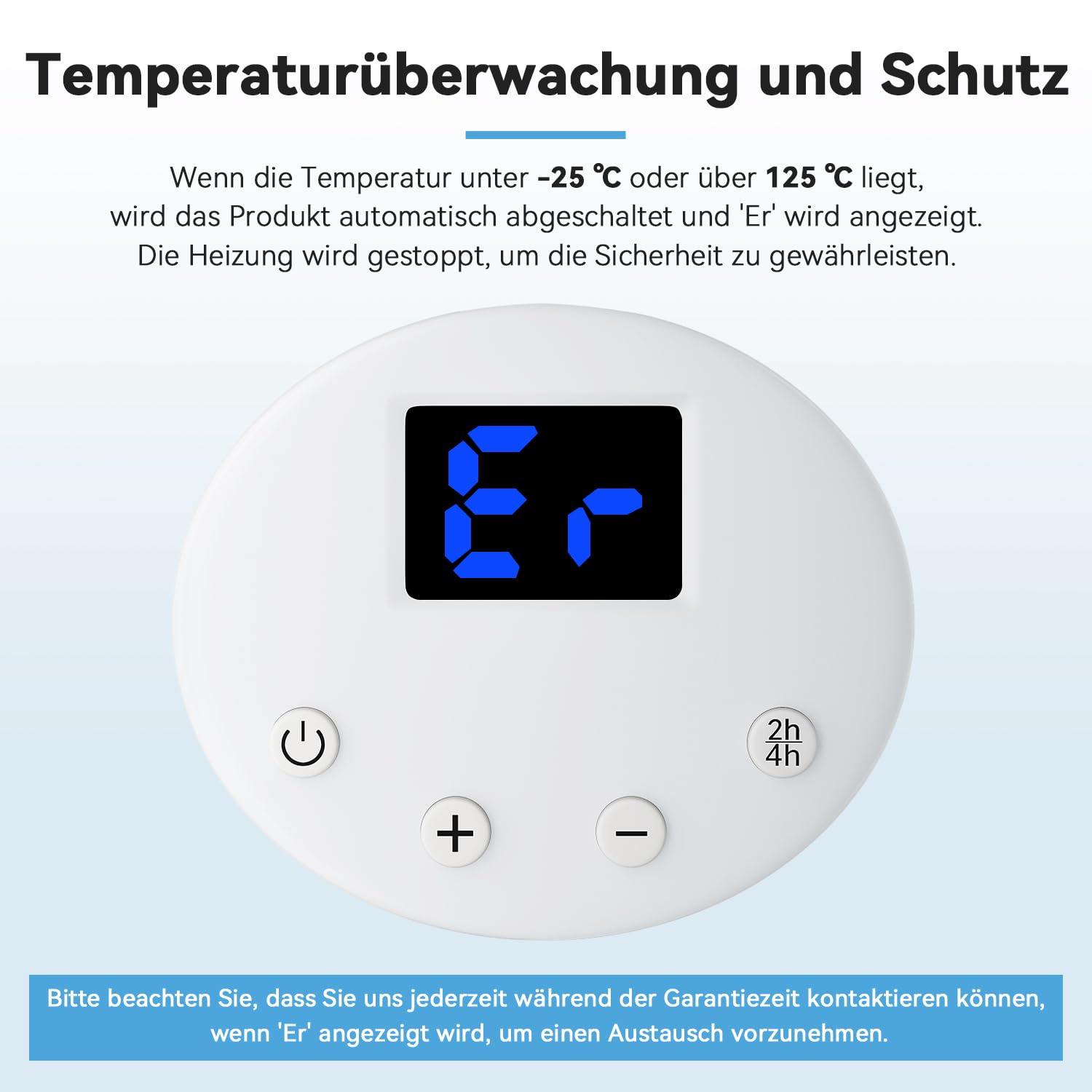 SONNI Heizstab mit Thermostat, Heizelement für Badheizkörper mit LCD Bildschirm und Heizrohr aus Edelstahl