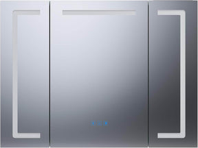 SONNI LED Spiegelschrank Bad mit Bluetooth 80x60 cm, 3 Türen Spiegelschrank mit Anti-Beschlag, Steckdose, 3 Lichtfarben, Dimmbar, Aluminum, IP44 Wasserciht - Sonni Sanitär GmbH