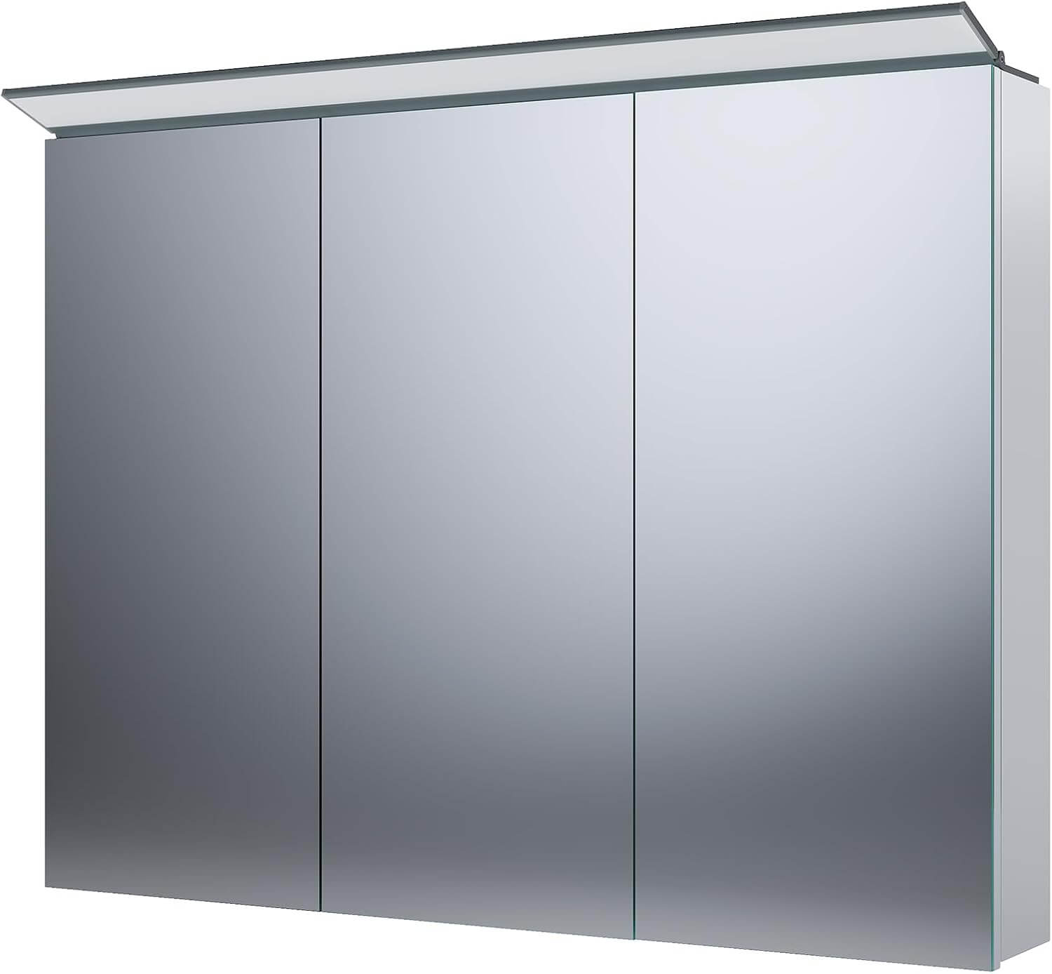 SONNI Spiegelschrank Bad mit Beleuchtung 80 x 60 cm, Edelstahl Medizinschrank IP44 Wasserciht, Spiegelleuchte mit Kaltweißem Licht und Wandschalter für Badezimmer - Sonni Sanitär GmbH