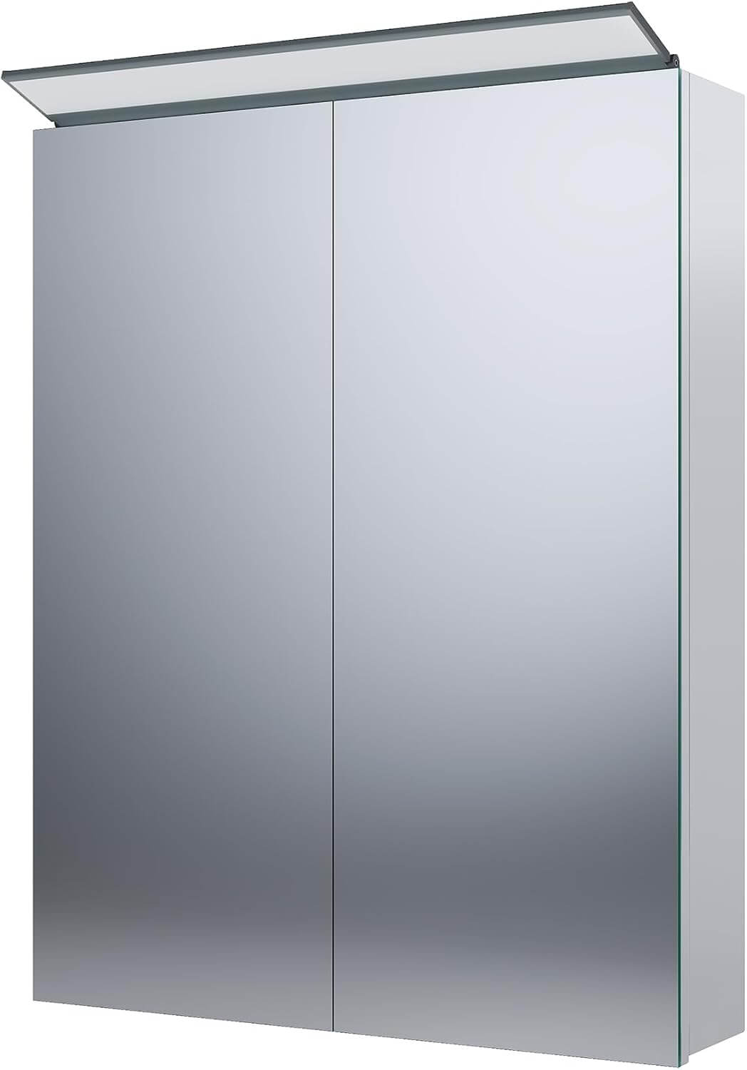 SONNI Spiegelschrank Bad mit Beleuchtung 52 x 65 cm, Edelstahl Medizinschrank IP44 Wasserciht, Spiegelleuchte mit Kaltweißem Licht und Wandschalter für Badezimmer - Sonni Sanitär GmbH