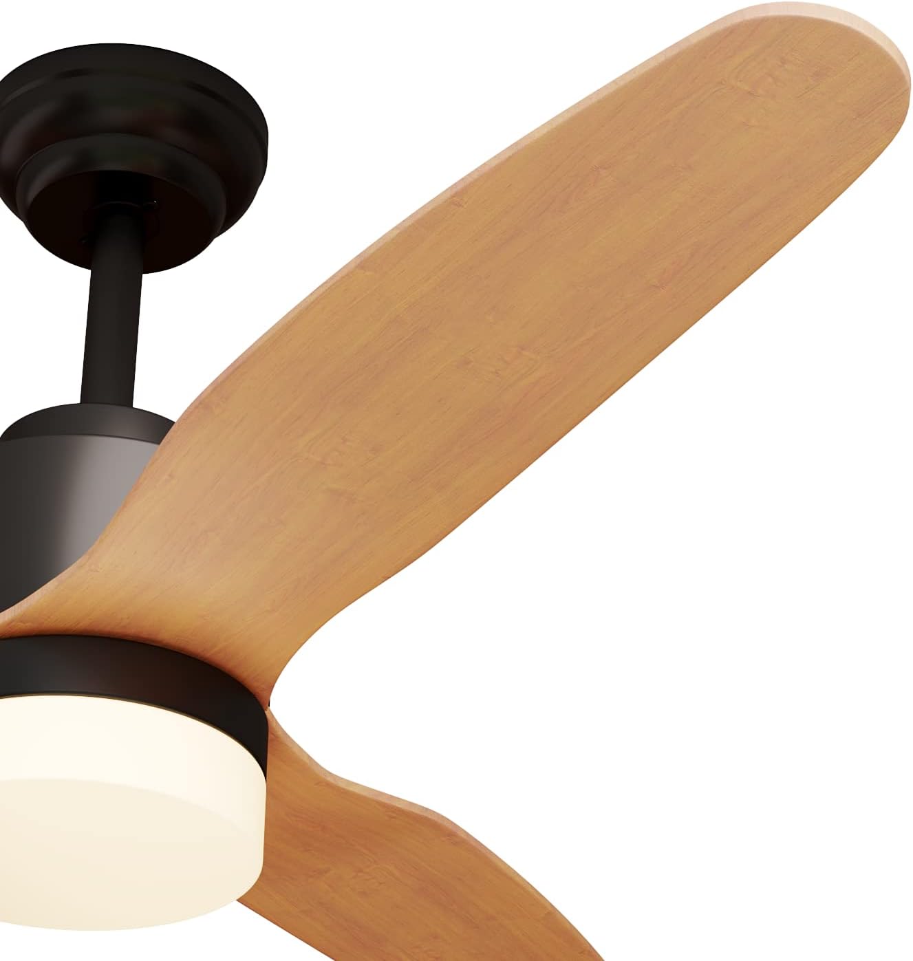 SONNI Deckenventilator mit Beleuchtung und Fernbedienung Leise in 3 Farbtemperatur 119cm Schwarz und Holz - Minimalistisches Design