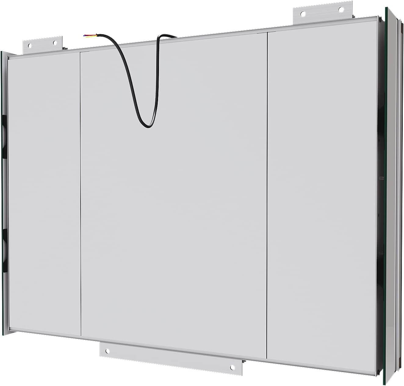 SONNI Spiegelschrank mit Beleuchtung 80x60 cm, 3 Türen LED Spiegelschrank Bad mit Anti-Beschlag, Steckdose, 3 Lichtfarben, Dimmbar, Aluminum, IP44 Wasserciht - Sonni Sanitär GmbH