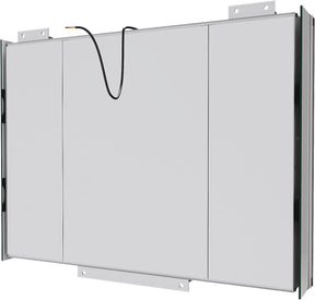 SONNI LED Spiegelschrank Bad mit Bluetooth 80x60 cm, 3 Türen Spiegelschrank mit Anti-Beschlag, Steckdose, 3 Lichtfarben, Dimmbar, Aluminum, IP44 Wasserciht - Sonni Sanitär GmbH