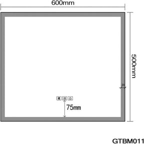 SONNI Badezimmer LED Spiegel Badspiegel mit Beleuchtung Sound Spiegel Bluetooth Touchschalter 60x50cm GTBM011