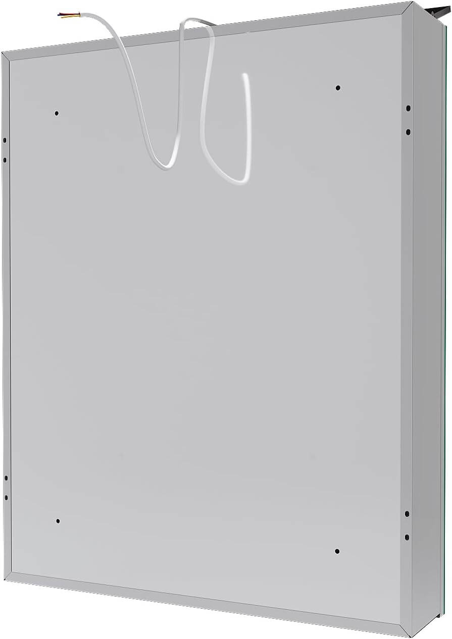 SONNI Spiegelschrank Bad mit Beleuchtung 52 x 65 cm, Edelstahl Medizinschrank IP44 Wasserciht, Spiegelleuchte mit Kaltweißem Licht und Wandschalter für Badezimmer - Sonni Sanitär GmbH