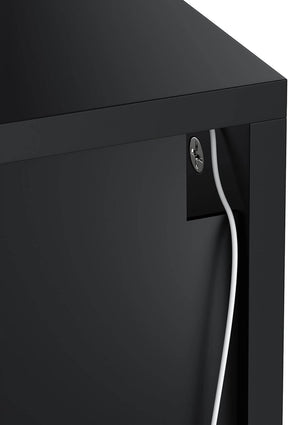 SONNI TV-Schrank Modern 140cm, Lowboard Hochglanz Schwarz Hängend/Stehend, TV-Regal mit 2 Schublade, 2 Türen, Griffloses, Fernsehtisch für Fernseher bis 65 Zoll Wohnzimmer & Schlafzimmer