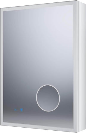 SONNI LED Spiegelschrank Bad mit 3-fache Vergrößerungsspiegel und Steckdose 70 x 50 cm, Aluminum Spiegelschrank mit Touch-Schalter, 3 Lichtfarben + Defogging, IP44 wasserciht - Sonni Sanitär GmbH