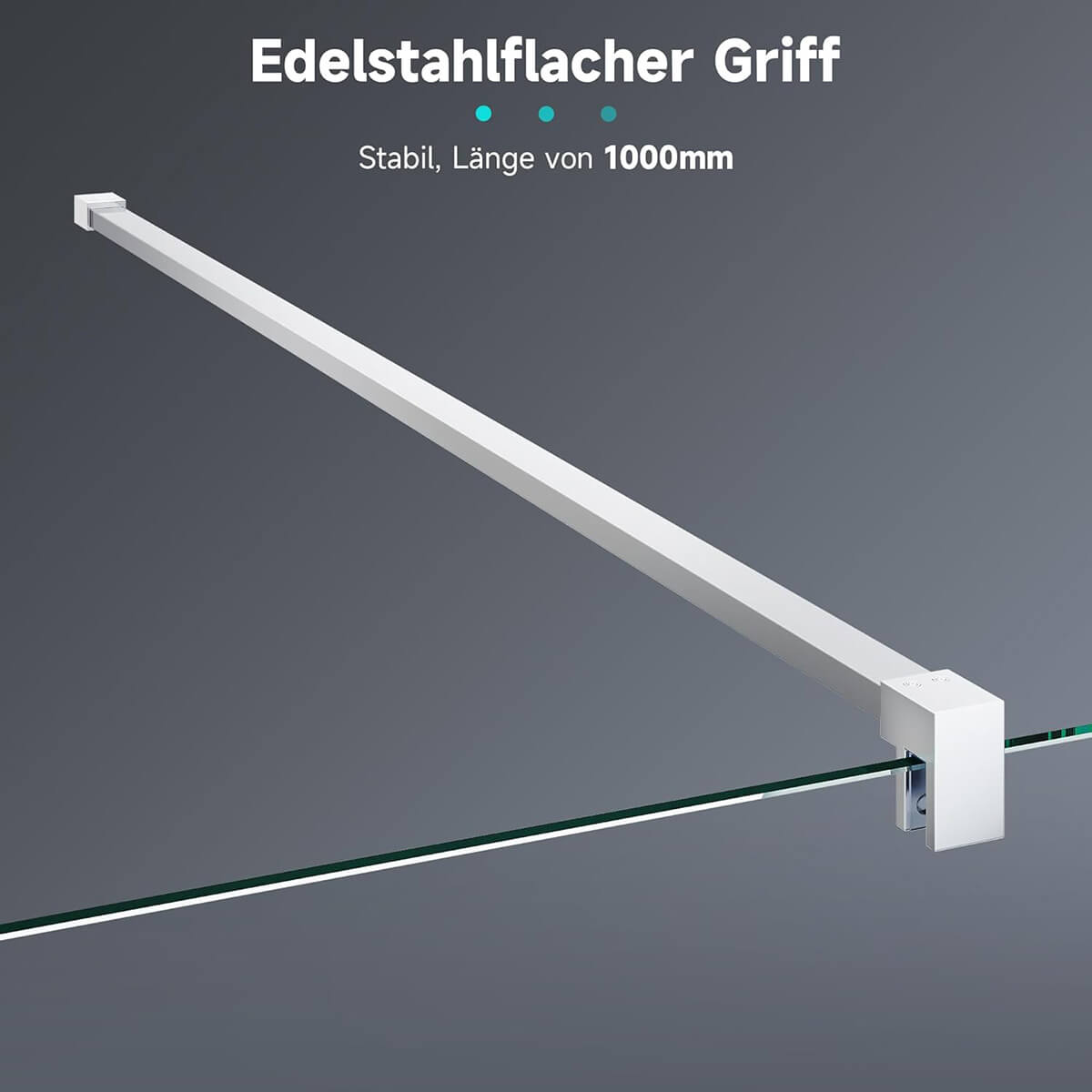 SONNI Walk In/ Begehbare Dusche Duschabtrennung Duschwand Nano Klarglas Glasstärke 8mm Breite 70-120cm