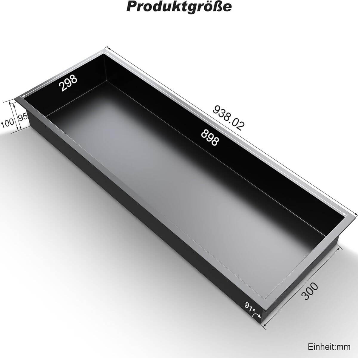 SONNI Wandnische Dusche Edelstahl, eingebettete Duschnische, Einzelregal Lagerung für Badezimmer, Wasserdicht, Keine Fliesen erforderlich Schwarz - Sonni Sanitär GmbH