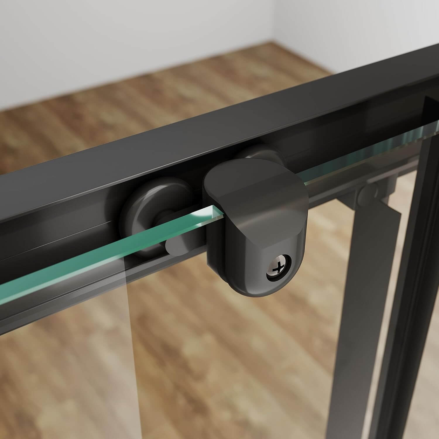 SONNI Duschkabine Duschschiebetür Matt-Schwarz, Verschiedene Größen 100/110/120 cm, ESG Klarglas Dusche Nischentür Einzelschiebetür, Glasschiebetür
