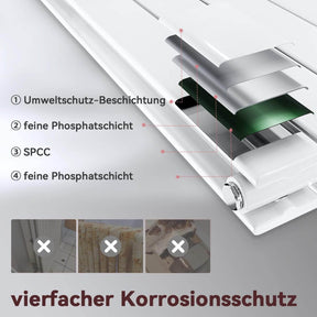 SONNI Heizkörper Weiß kleine einlagig vertikal Bad mit Mittelanschluss Modern Design Paneelheizkörper ohne/mit Mutiblock