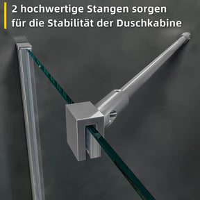 SONNI Duschkabine Eckeinstieg Scharniertür ESG Glastür 80-120cm Höhe 195cm Rechteckig