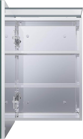 SONNI Spiegelschrank Bad mit Beleuchtung, Edelstahl Medizinschrank IP44 Wasserciht, Spiegelleuchte mit Kaltweißem Licht und Wandschalter für Badezimmer 36 x 52 cm - Sonni Sanitär GmbH