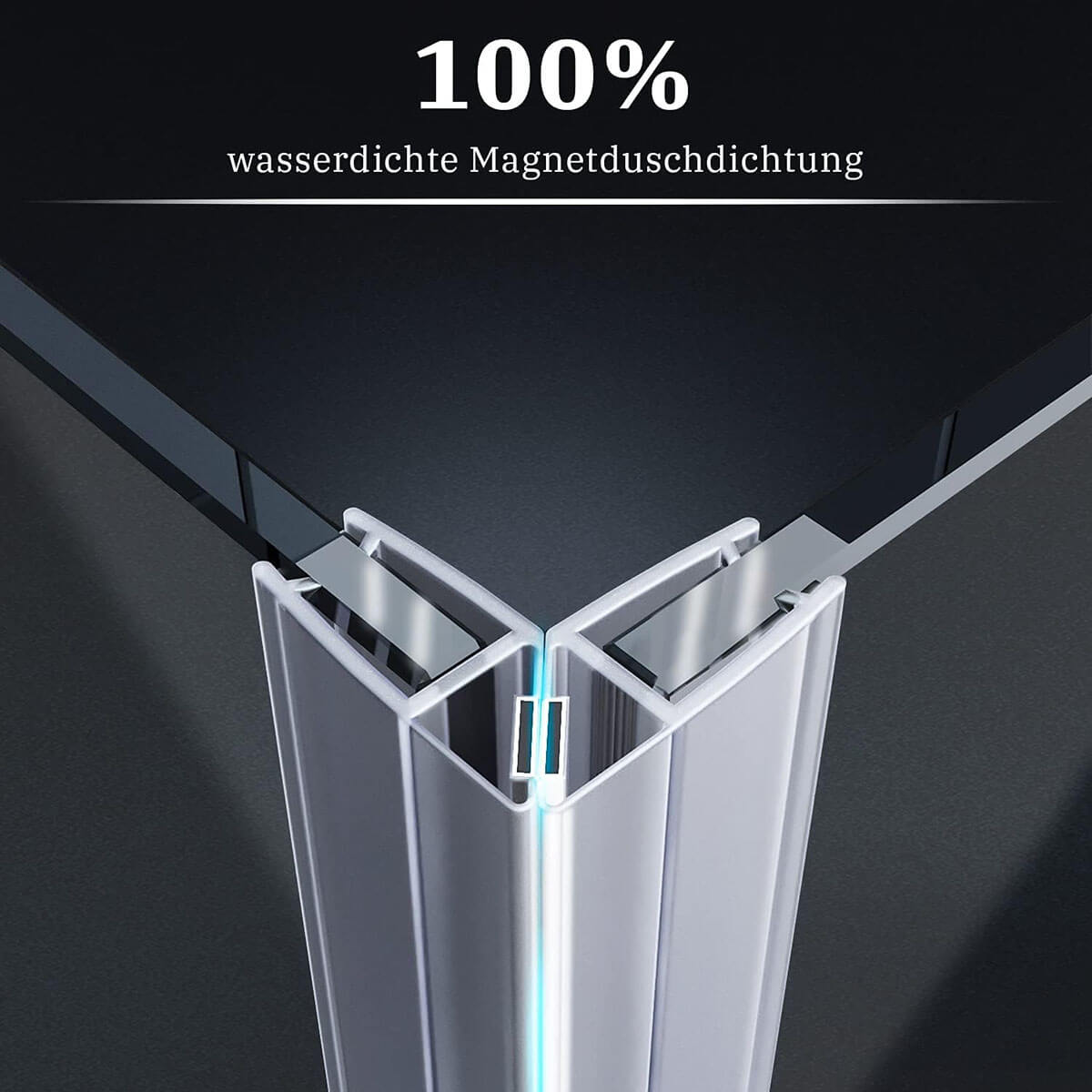 SONNI Duschkabine Eckeinstieg 180° Falttür ESG Glastür 80-120cm Höhe 195cm Quadratisch