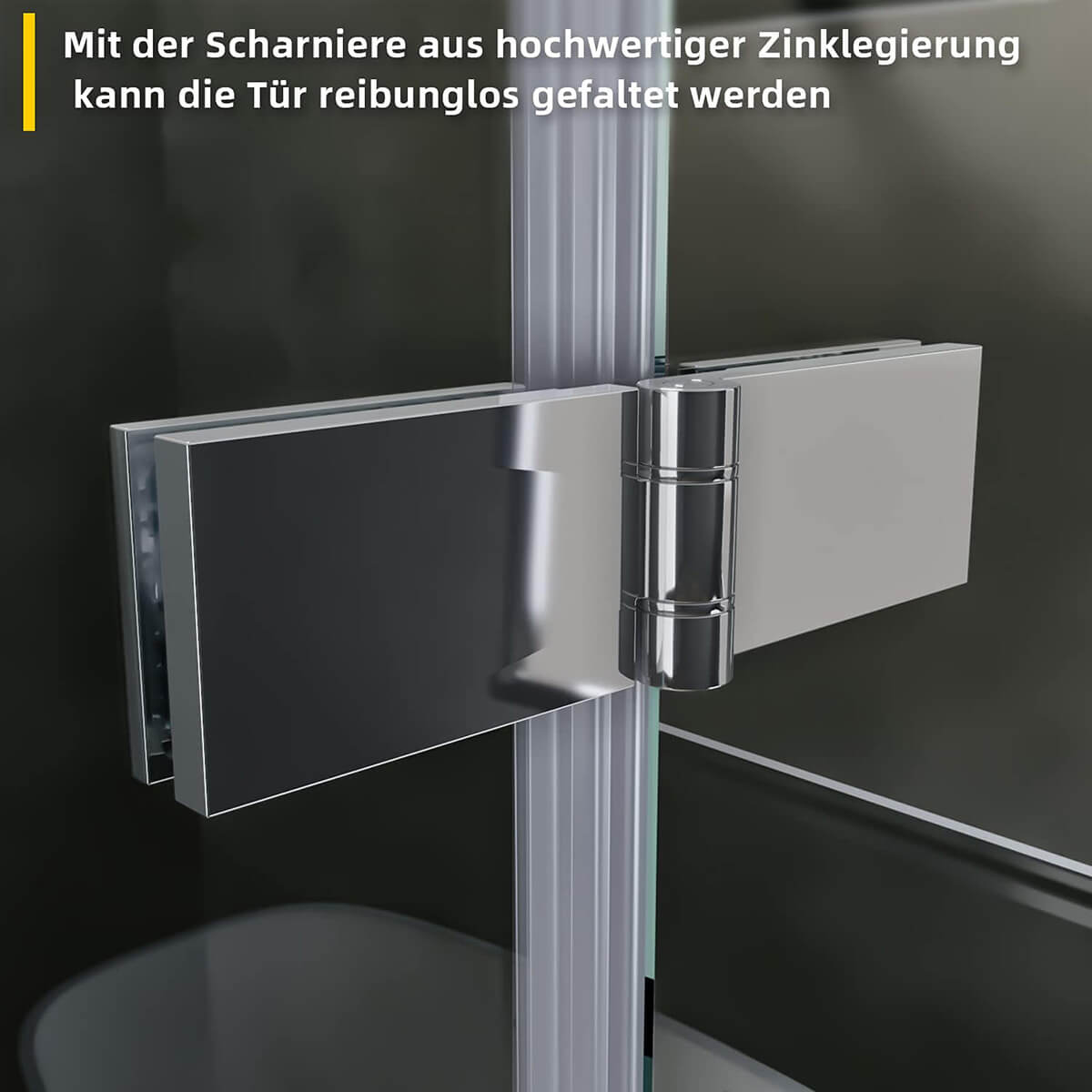 SONNI Duschkabine Eckeinstieg Scharniertür ESG Glastür 80-120cm Höhe 195cm Rechteckig